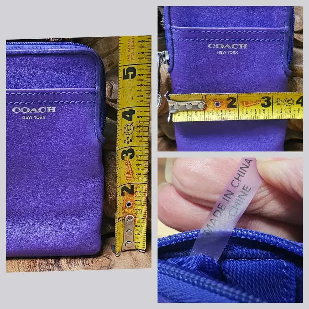 Vintage COACH Legacy Wristlet Wallet Pouch Purple Leather/ Silver Hardware/Strap